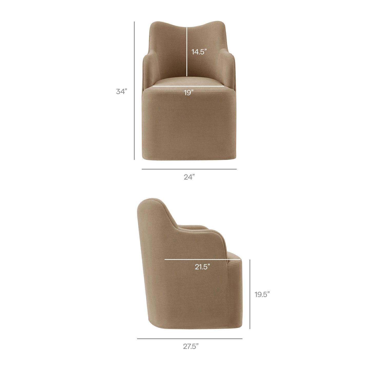 Silas Linen Blend Swivel Dining Chair in Almond