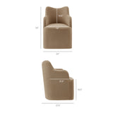 Silas Linen Blend Swivel Dining Chair in Almond