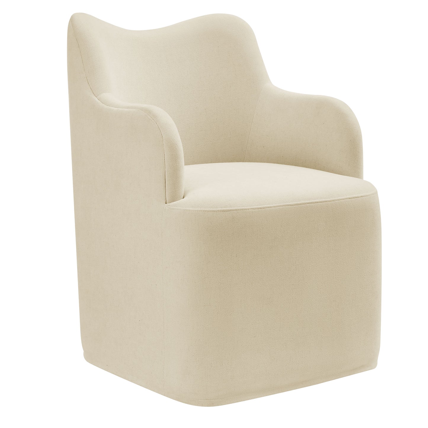 Silas Linen Blend Swivel Dining Chair in Linen