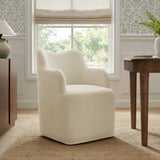 Silas Linen Blend Swivel Dining Chair in Linen