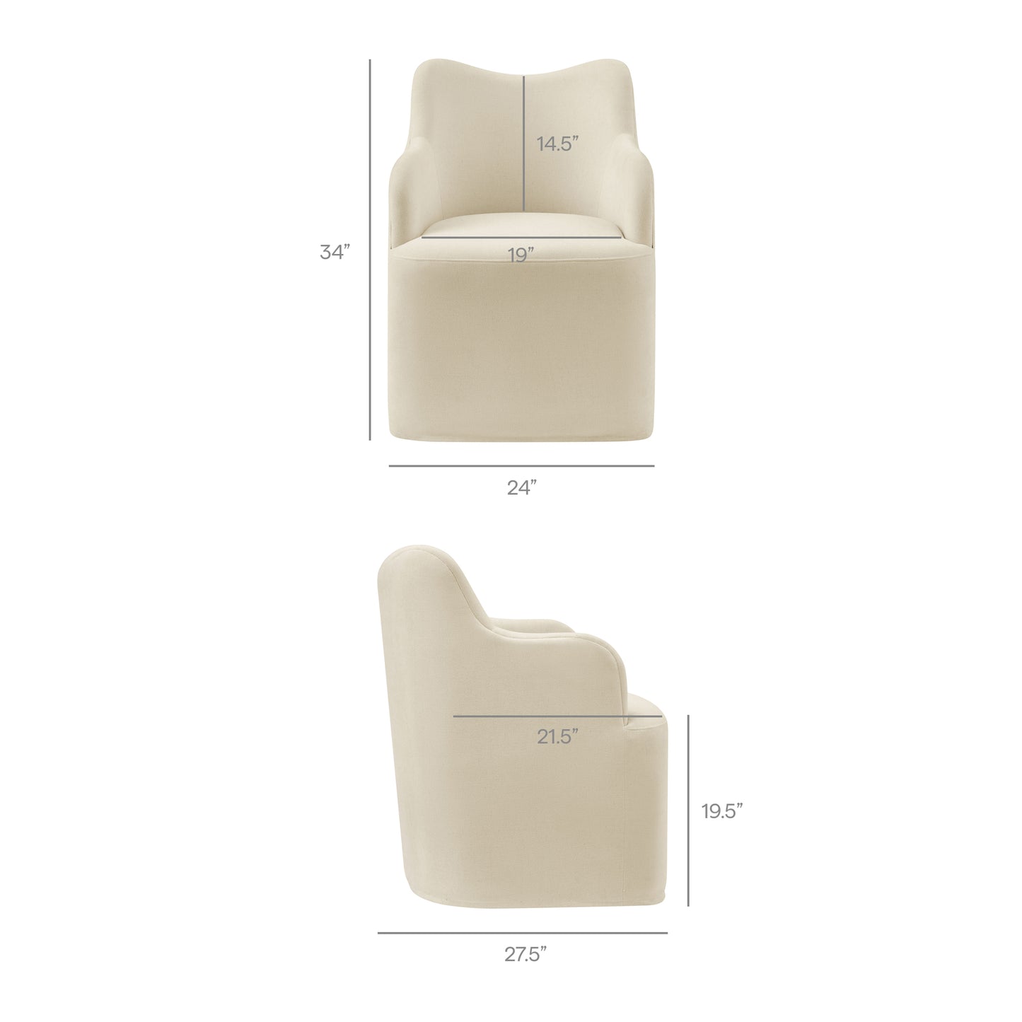 Silas Linen Blend Swivel Dining Chair in Linen