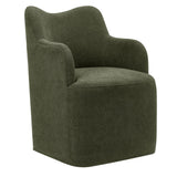 Silas Linen Blend Swivel Dining Chair in Sage