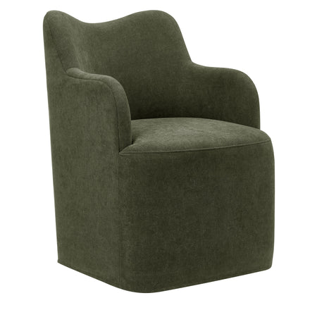 Cordelle Linen Blend Swivel Dining Chair in Sage