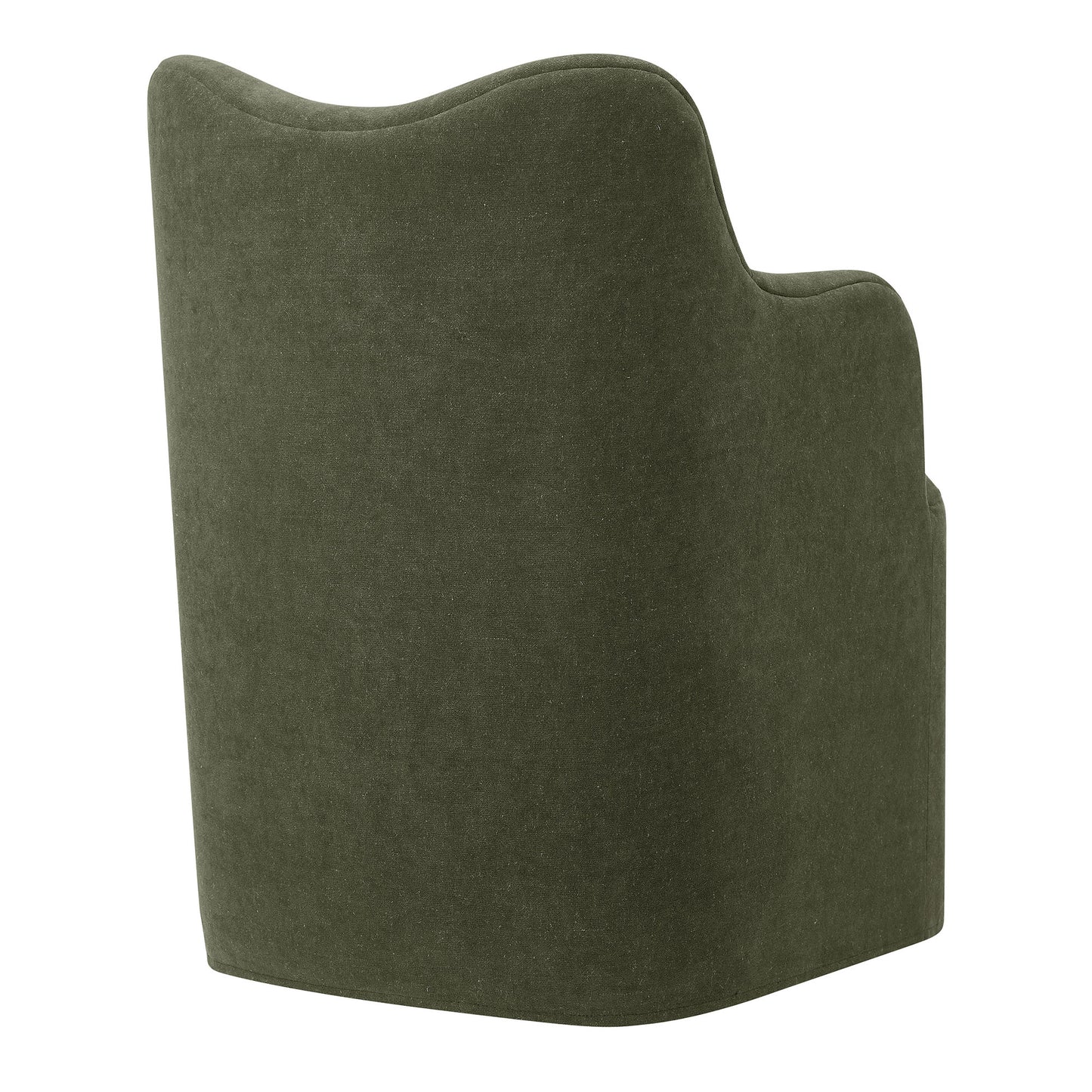 Silas Linen Blend Swivel Dining Chair in Sage