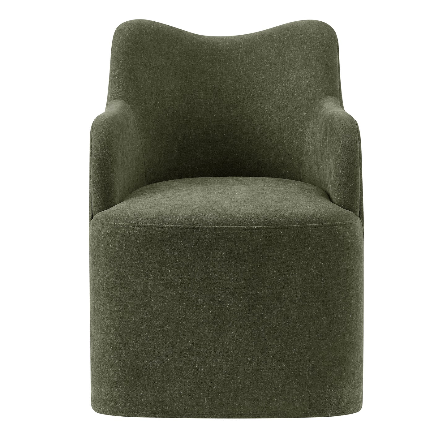 Silas Linen Blend Swivel Dining Chair in Sage