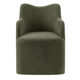 Silas Linen Blend Swivel Dining Chair in Sage
