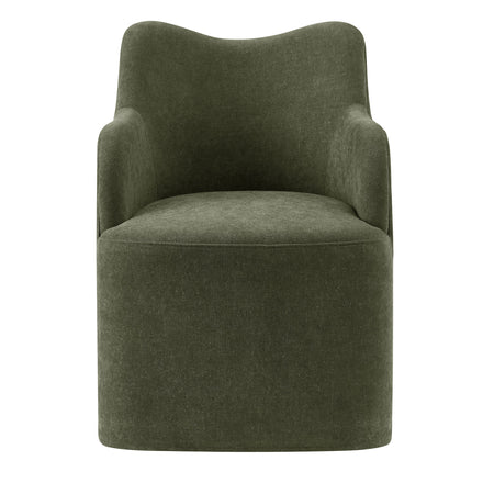 Cordelle Linen Blend Swivel Dining Chair in Sage