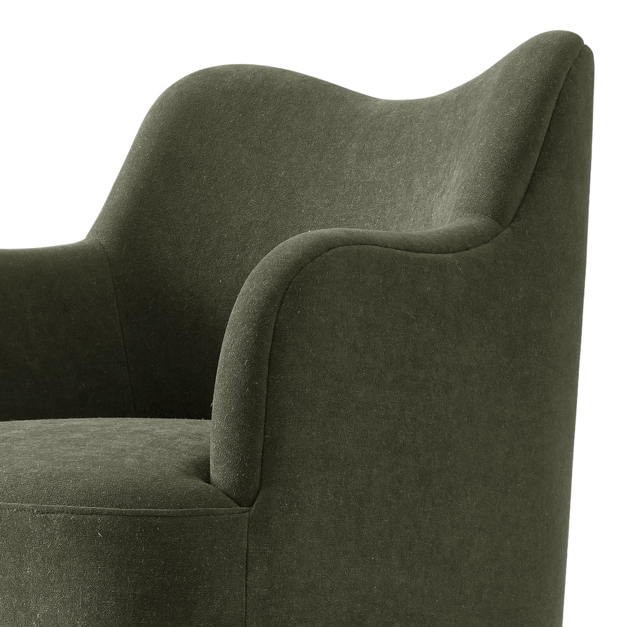 Silas Linen Blend Swivel Dining Chair in Sage