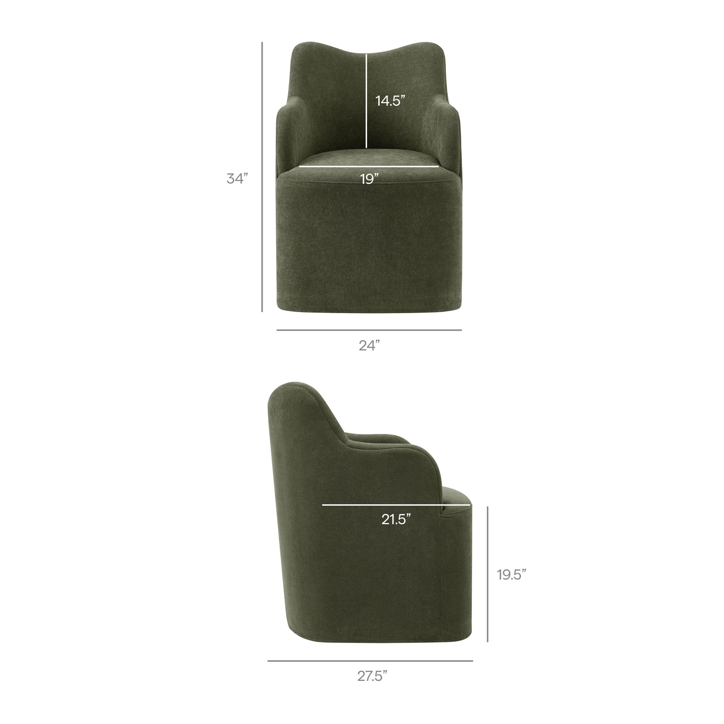 Silas Linen Blend Swivel Dining Chair in Sage