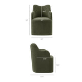 Silas Linen Blend Swivel Dining Chair in Sage