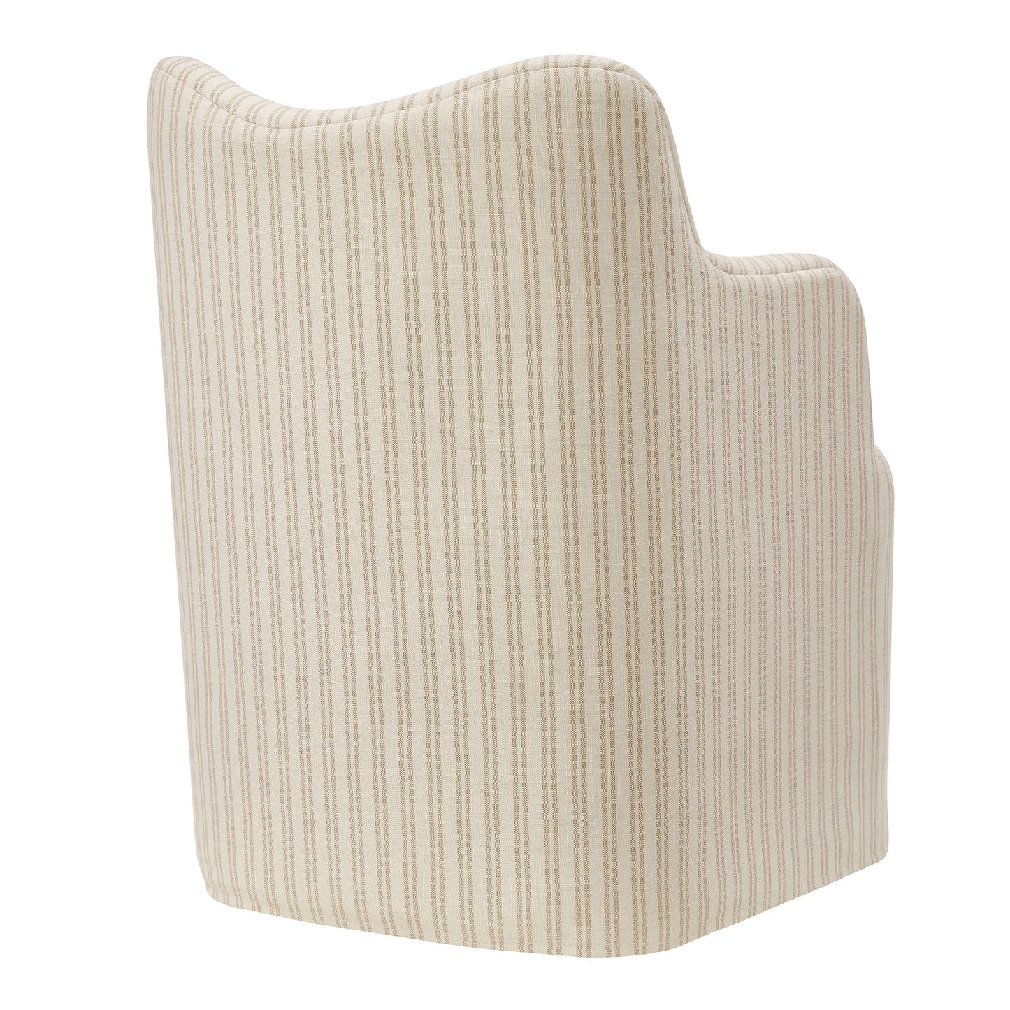 Silas Linen Blend Swivel Dining Chair in Oatmeal Stripe
