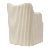 Silas Linen Blend Swivel Dining Chair in Oatmeal Stripe