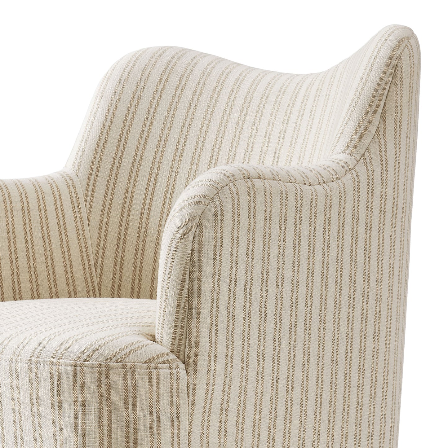 Silas Linen Blend Swivel Dining Chair in Oatmeal Stripe