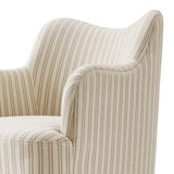 Silas Linen Blend Swivel Dining Chair in Oatmeal Stripe