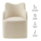 Silas Linen Blend Swivel Dining Chair in Oatmeal Stripe