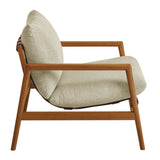 Stavanger Outdoor Patio Teak Wood Sling Chair in Natural Sand