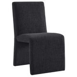 Lime Upholstered Fabric Dining Side Chair Set of 2 in Ebony