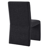 Lime Upholstered Fabric Dining Side Chair Set of 2 in Ebony