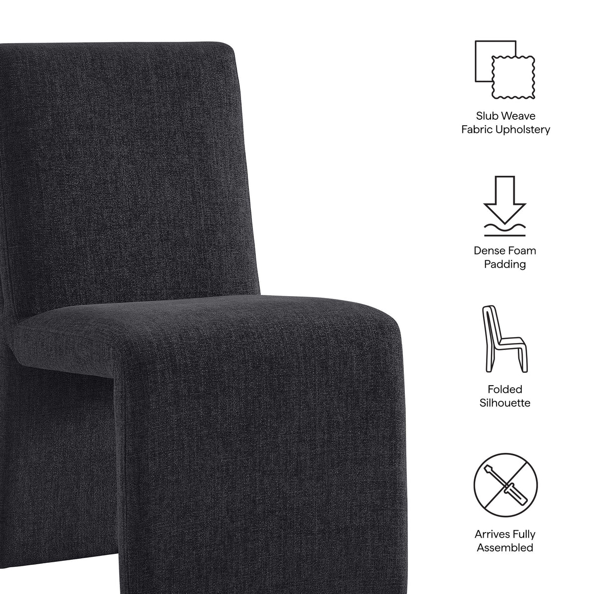 Lime Upholstered Fabric Dining Side Chair Set of 2 in Ebony