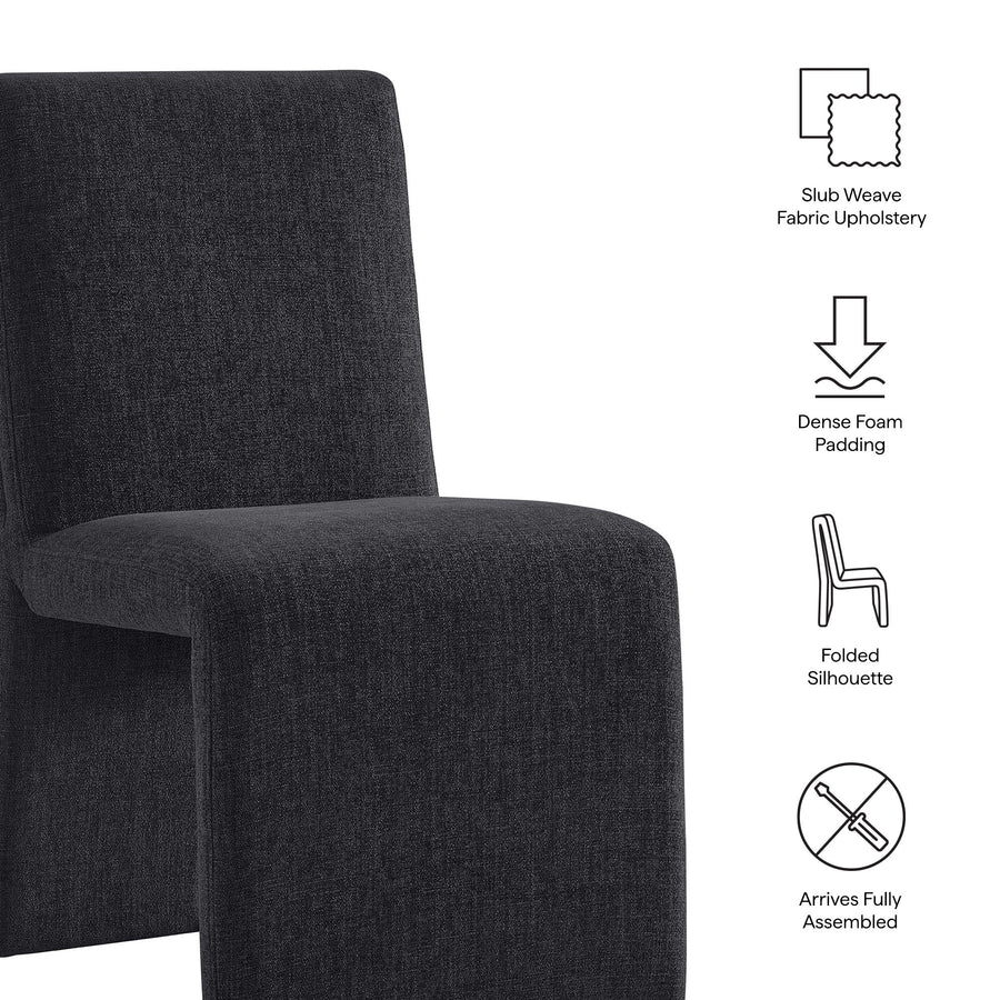 Lime Upholstered Fabric Dining Side Chair Set of 2 in Ebony