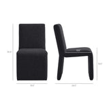 Lime Upholstered Fabric Dining Side Chair Set of 2 in Ebony