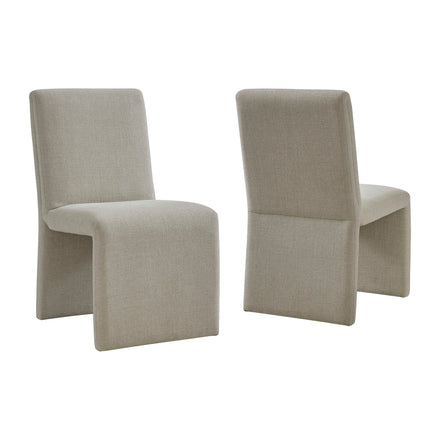 Emory Upholstered Fabric Dining Side Chair Set of 2 in Linen