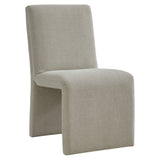 Lime Upholstered Fabric Dining Side Chair Set of 2 in Linen