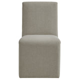 Lime Upholstered Fabric Dining Side Chair Set of 2 in Linen