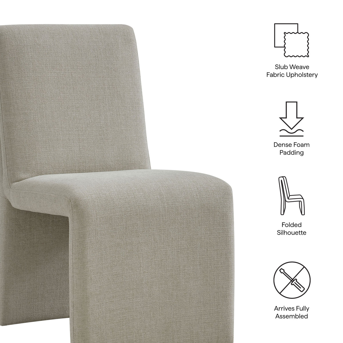 Lime Upholstered Fabric Dining Side Chair Set of 2 in Linen
