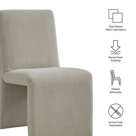 Emory Upholstered Fabric Dining Side Chair Set of 2 in Linen