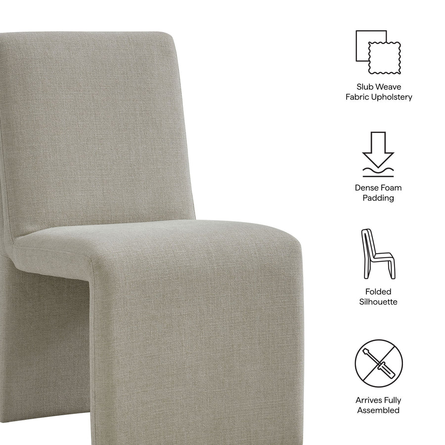 Lime Upholstered Fabric Dining Side Chair Set of 2 in Linen