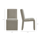 Lime Upholstered Fabric Dining Side Chair Set of 2 in Linen