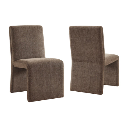 Emory Upholstered Fabric Dining Side Chair Set of 2 in Mocha