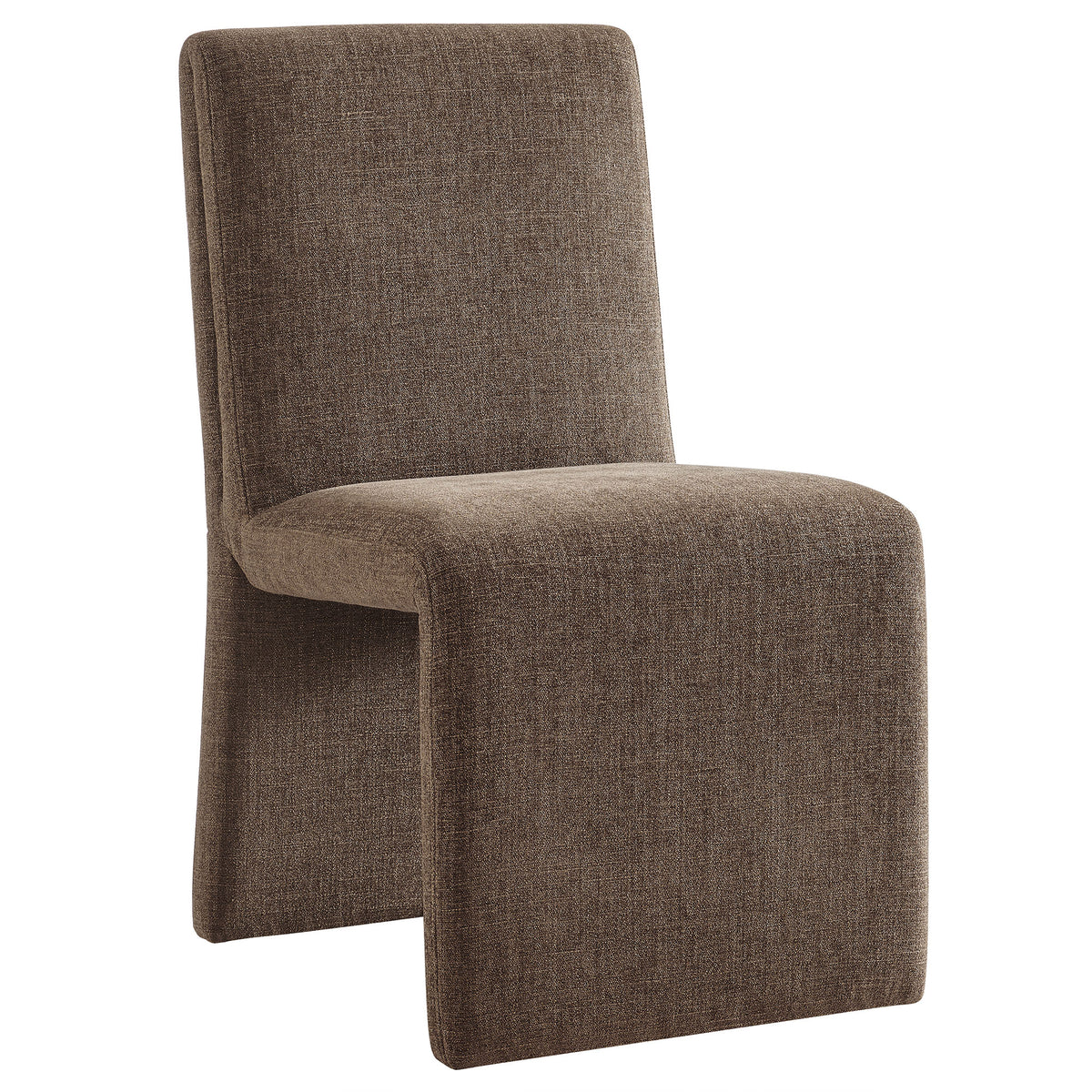 Lime Upholstered Fabric Dining Side Chair Set of 2 in Mocha