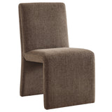 Lime Upholstered Fabric Dining Side Chair Set of 2 in Mocha