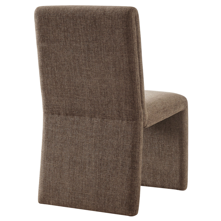 Lime Upholstered Fabric Dining Side Chair Set of 2 in Mocha