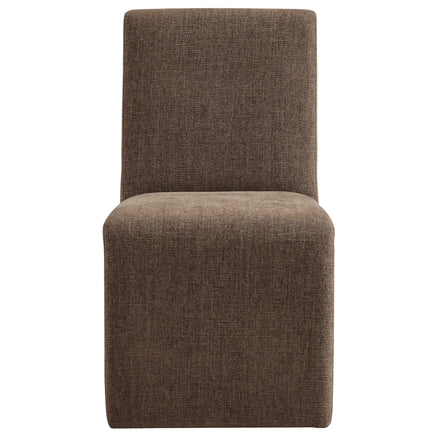 Emory Upholstered Fabric Dining Side Chair Set of 2 in Mocha
