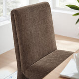 Lime Upholstered Fabric Dining Side Chair Set of 2 in Mocha