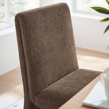 Emory Upholstered Fabric Dining Side Chair Set of 2 in Mocha