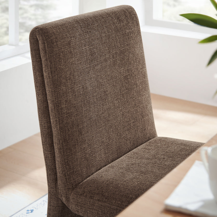 Lime Upholstered Fabric Dining Side Chair Set of 2 in Mocha
