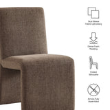 Lime Upholstered Fabric Dining Side Chair Set of 2 in Mocha