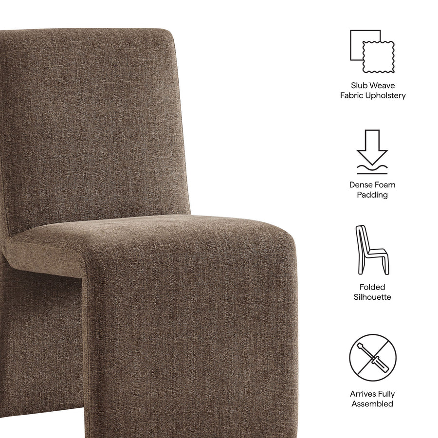 Lime Upholstered Fabric Dining Side Chair Set of 2 in Mocha