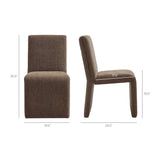 Lime Upholstered Fabric Dining Side Chair Set of 2 in Mocha