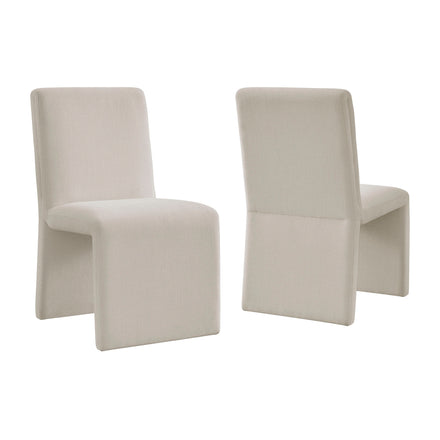 Emory Upholstered Fabric Dining Side Chair Set of 2 in Salt
