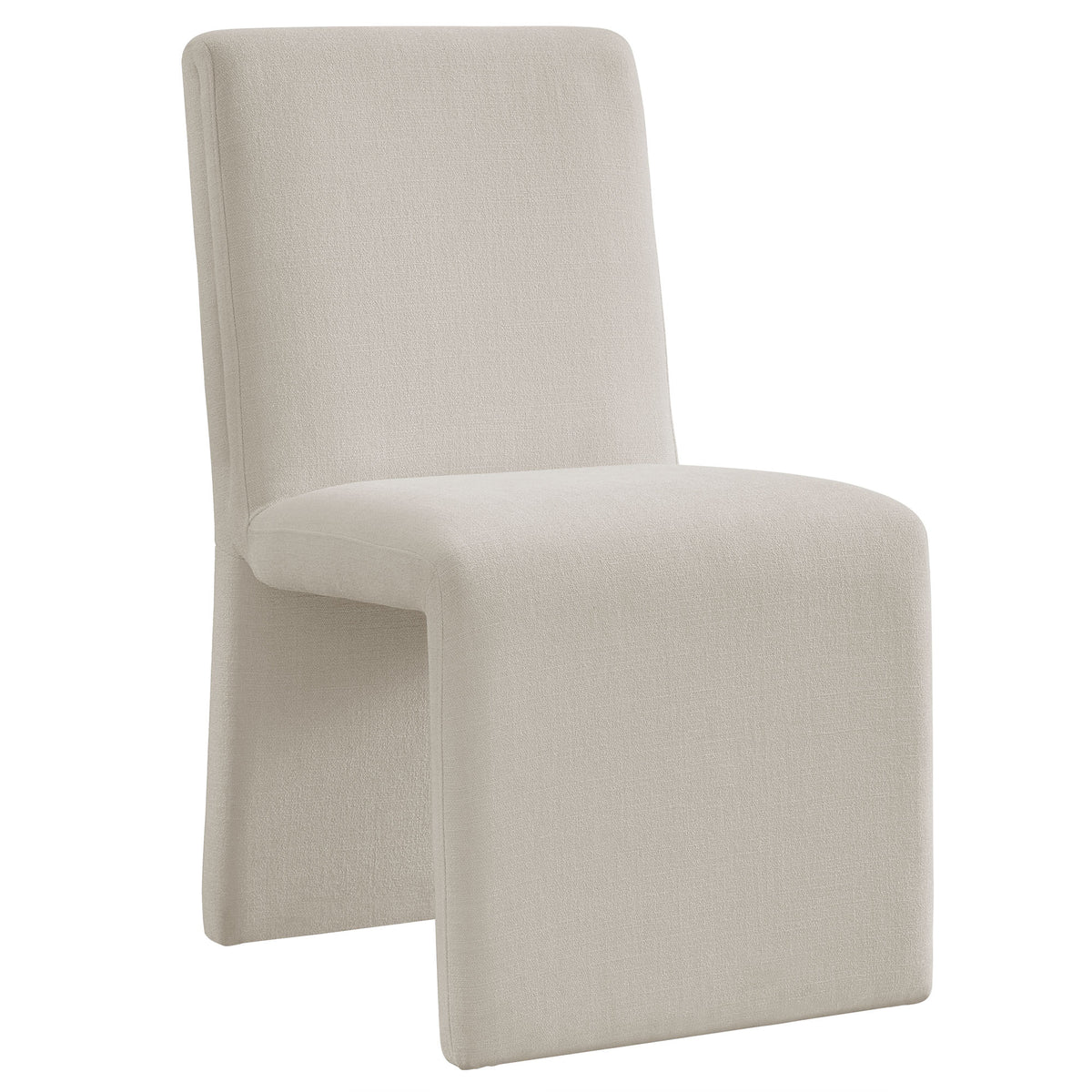 Lime Upholstered Fabric Dining Side Chair Set of 2 in Salt