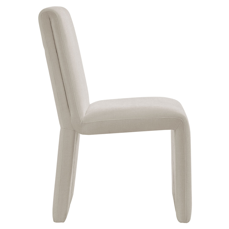 Lime Upholstered Fabric Dining Side Chair Set of 2 in Salt