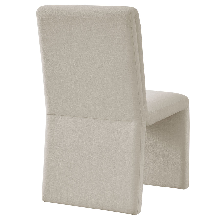 Lime Upholstered Fabric Dining Side Chair Set of 2 in Salt