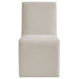 Lime Upholstered Fabric Dining Side Chair Set of 2 in Salt