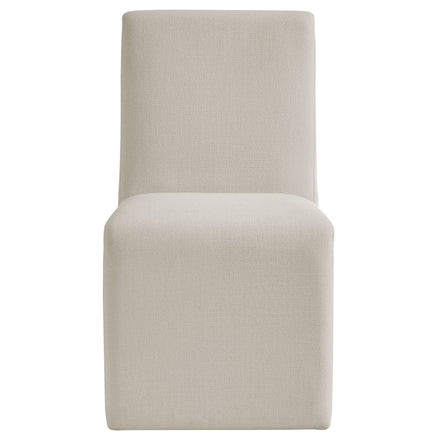Emory Upholstered Fabric Dining Side Chair Set of 2 in Salt