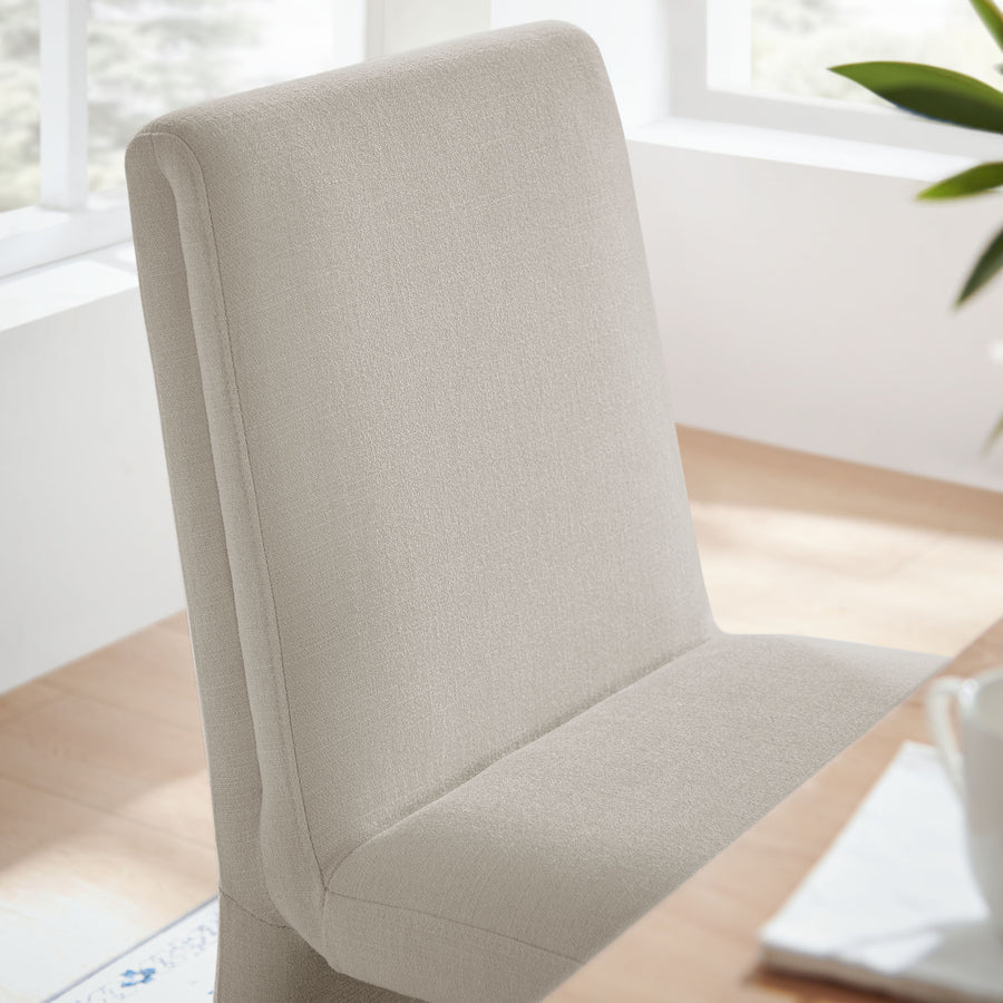 Lime Upholstered Fabric Dining Side Chair Set of 2 in Salt